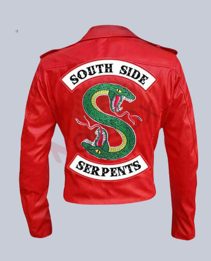 Men Red Jughead Jones Riverdale Southside Serpents Faux Leather Jacket