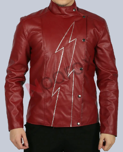 Men Maroon The Flash Season 2 Jay Garrick Stylish Faux Leather Jacket