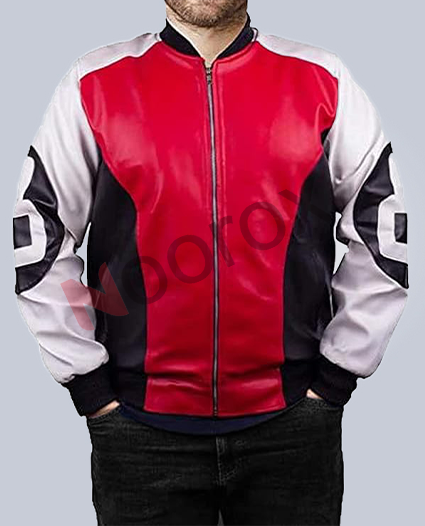 Men Multi Color 8 Ball Pool Bomber Faux Leather Jacket