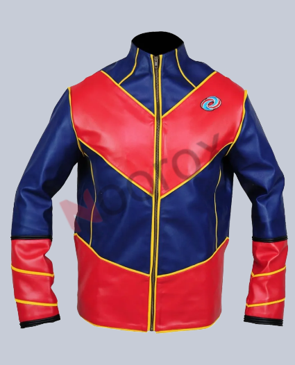 Men Red & Blue Henry Danger Costume Faux Leather Jacket