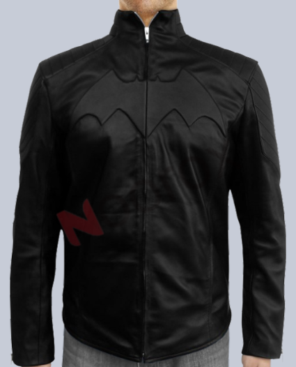 Men Black Batman Motorcycle Leather Jacket