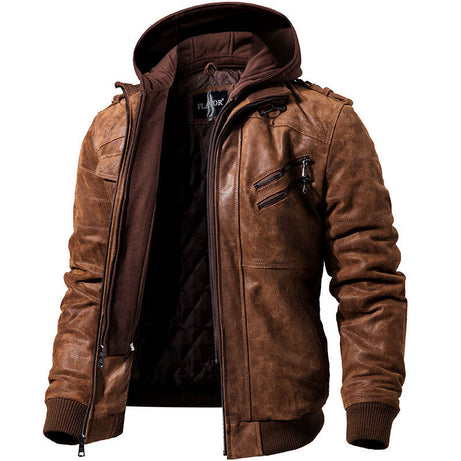 Winter Fashion Motorcycle Leather Jacket Men Slim Fit Oblique Zipper Jackets Autumn Mens Leather Biker Coats Warm Streetwear