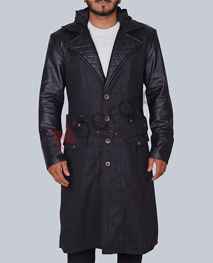 Men Black Assassins Creed Syndicate Jacob Frye Wool Coat