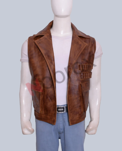 Men Tan Brown stylish Star Wars Leather Vest