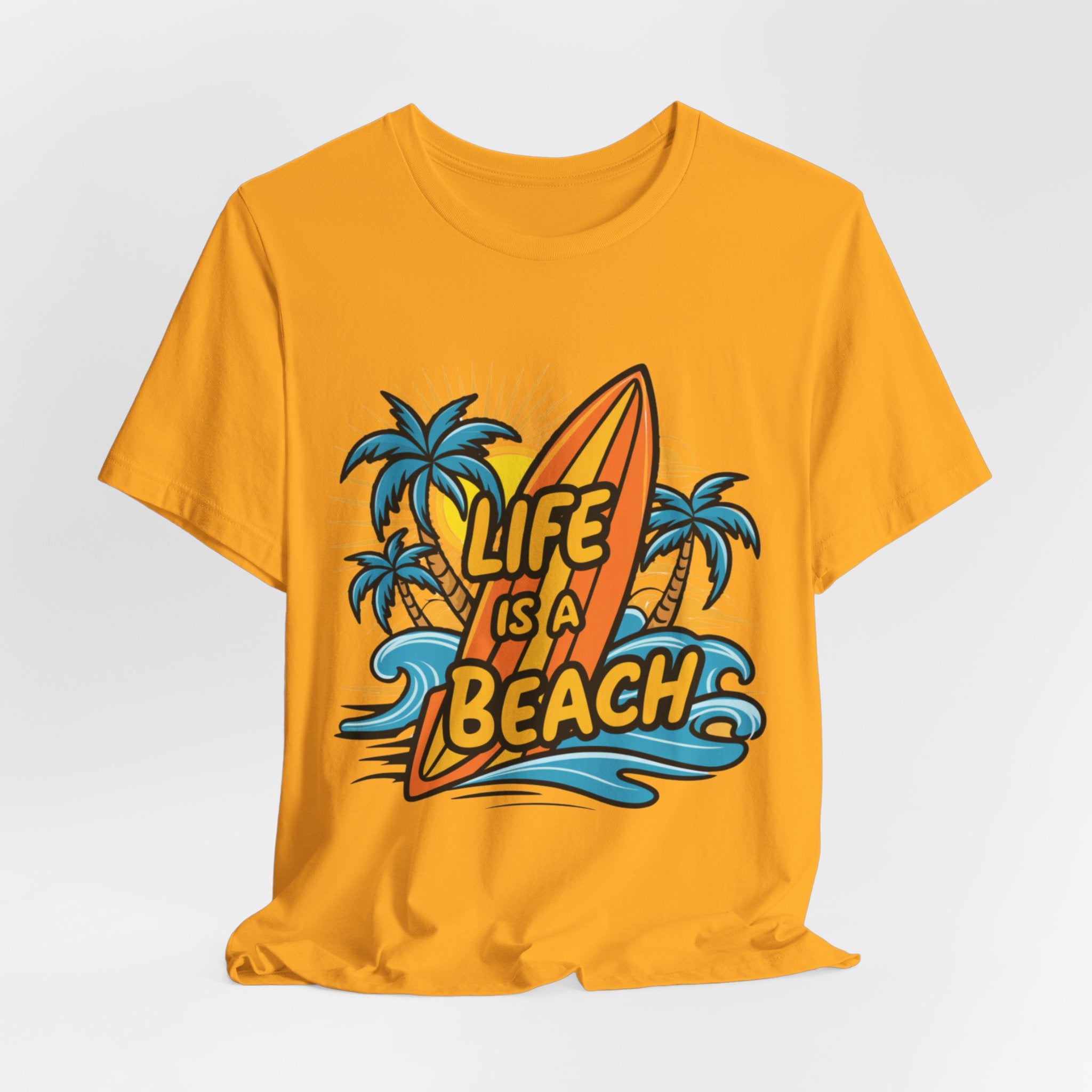 Surfboard and Palm Trees T-Shirt